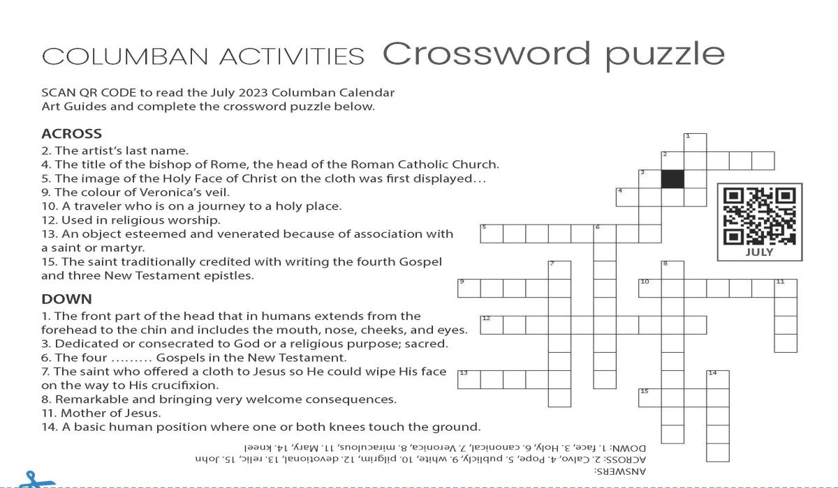 Columban Crossword Puzzle - July 2023