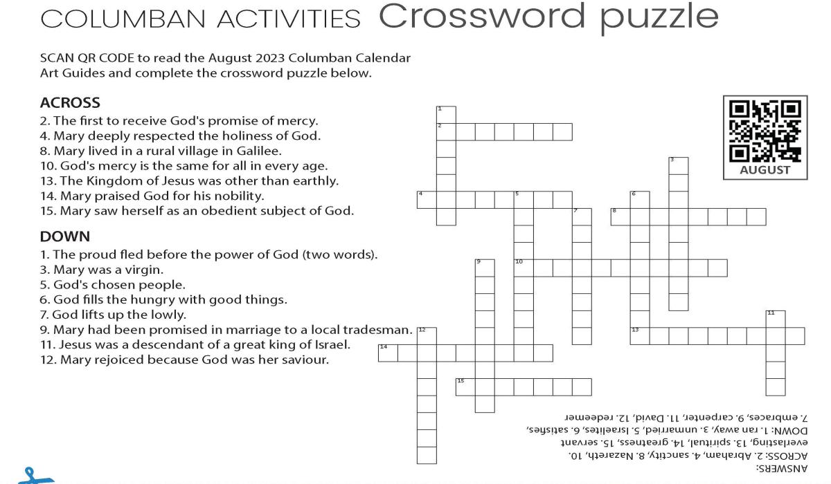 Columban Crossword Puzzle - July 2023