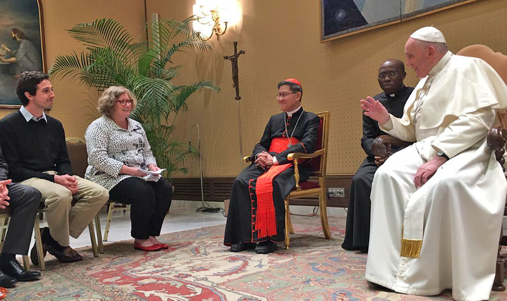 Board of directors of the Global Catholic Climate Movement met with Pope Francis. Photo: Tomás Insua
