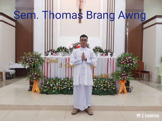Seminarian Thomas Brang Awng - Photo: Fr. John Seng Lat