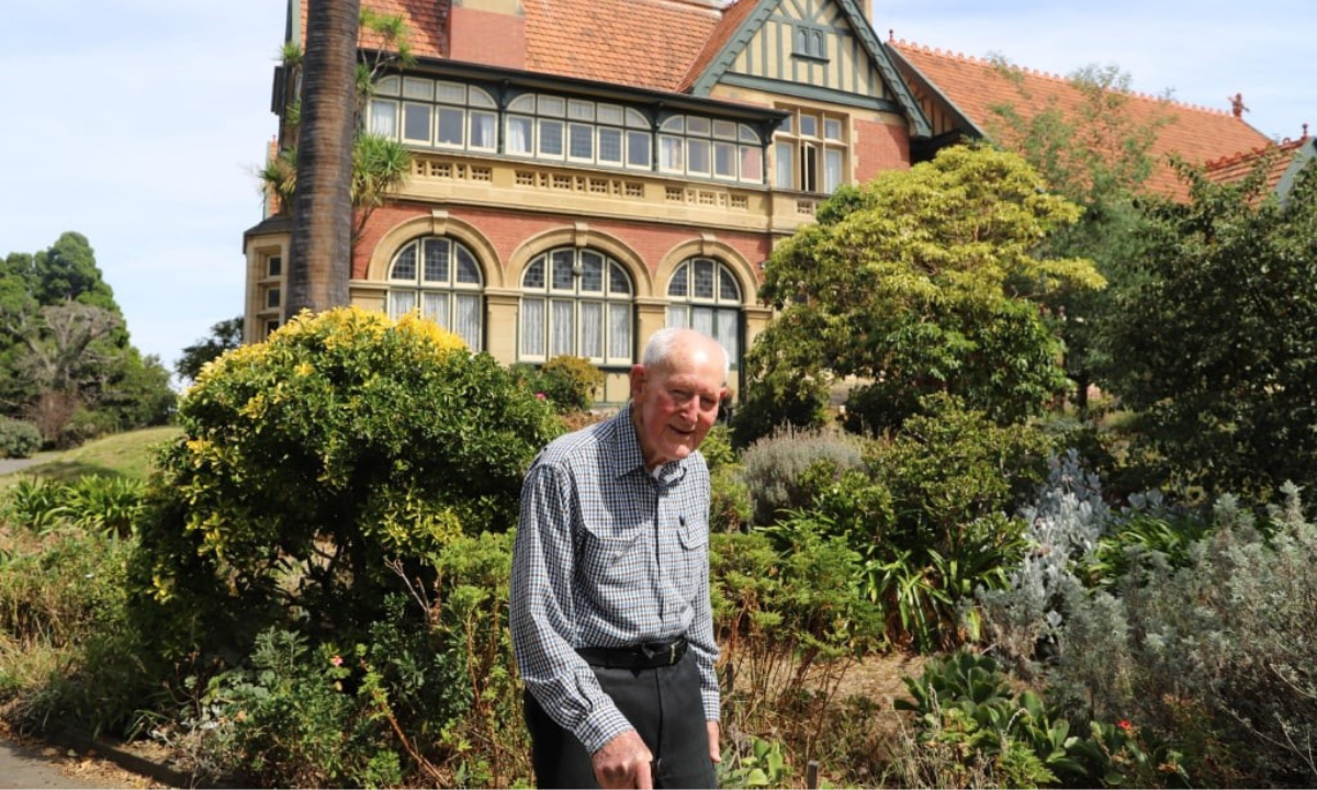 Fr Chris on his daily walk around the St Columbans Mission Society grounds in Essendon - Photo: Mercy Health