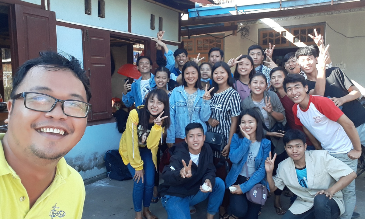 Fr Kurt with students in the Catholic Student Action Myitkyina. - Photo:Kurt Zion Pala SSC