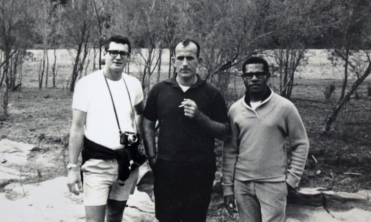 Warren, Peter Doyle and Momis in 1969 in Bundaberg before John’s ordination (and mine too) and with Peter Doyle who later became a Columban missionary in Peru. - Photo: Fr Warren Kinne SSC