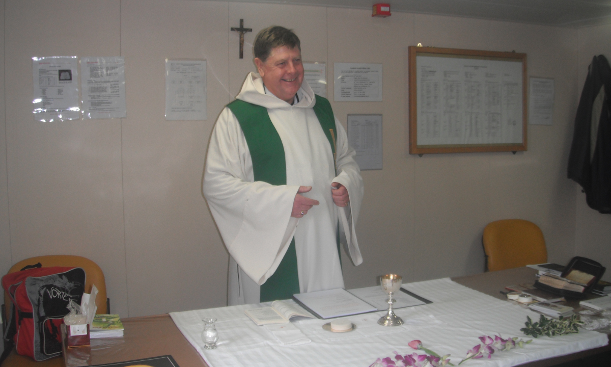 Columban Fr Tony Cox is Chaplain to Seafarers at Stella Maris Melbourne. Photo: Fr Tony Cox