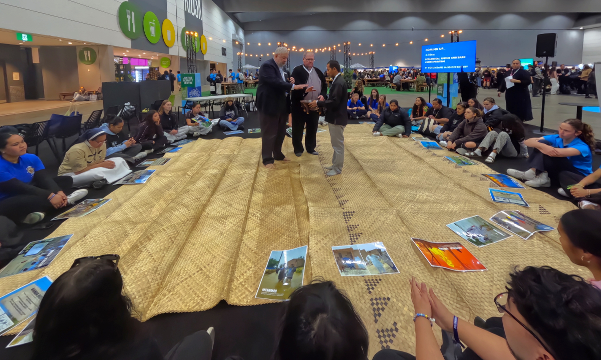 Columban Frs. Patrick, George, and La-Aung’s presence represented the spiritual and practical aspect of what it means to be missionary for the next generation of young Catholics.  Photo: Adi Mariana Waqa