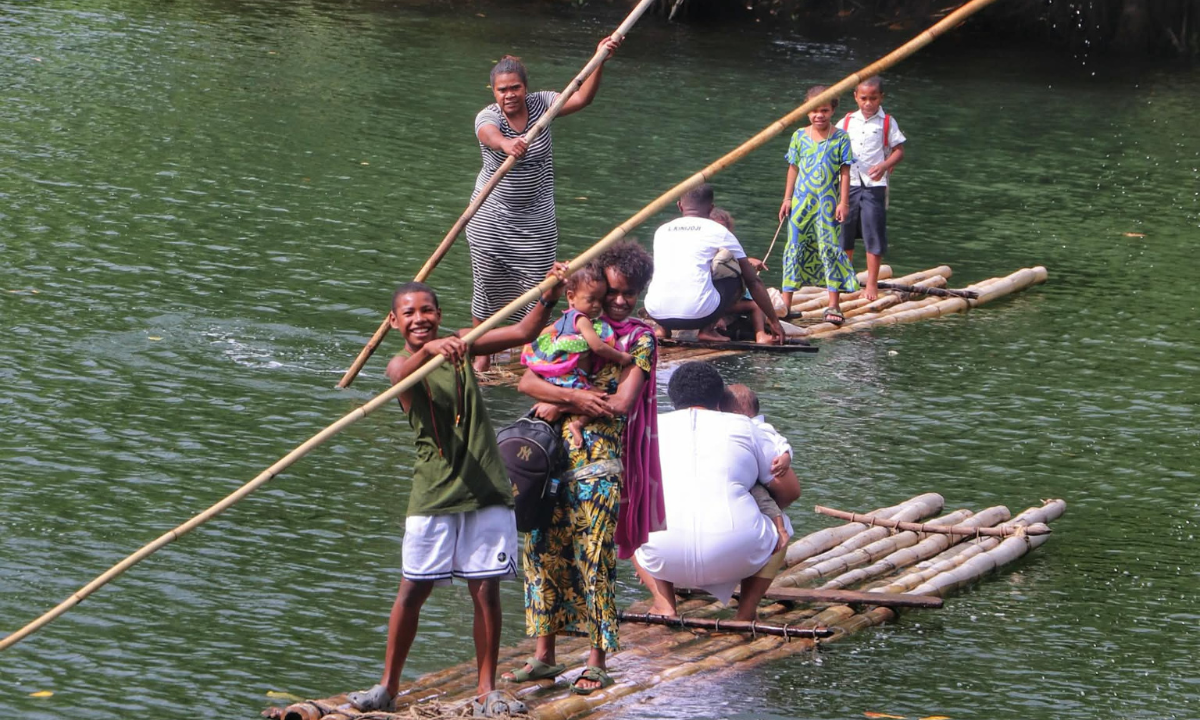 The river crossing at Vugalei village in the province of Macuata, where the Columbans have lived and worked with the local village (Columban Mission Society)