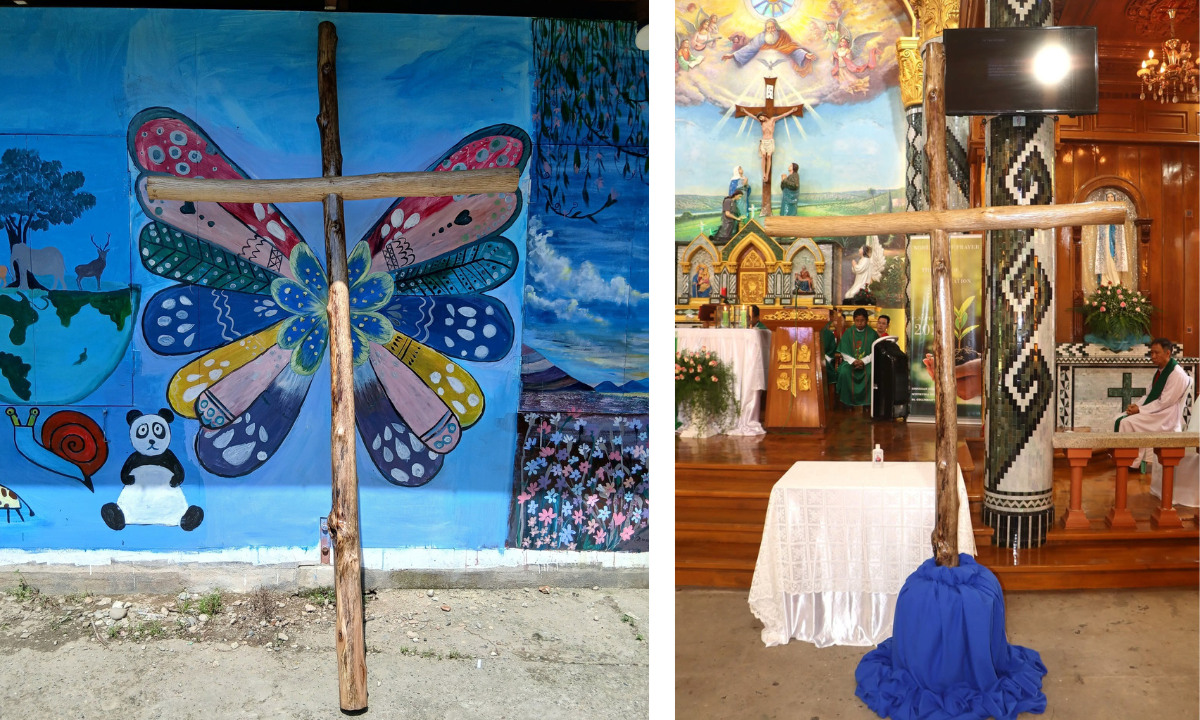 The Cross is made from two pieces of driftwood collected after the flood in June 2025. - Photo: Kurt Zion Pala