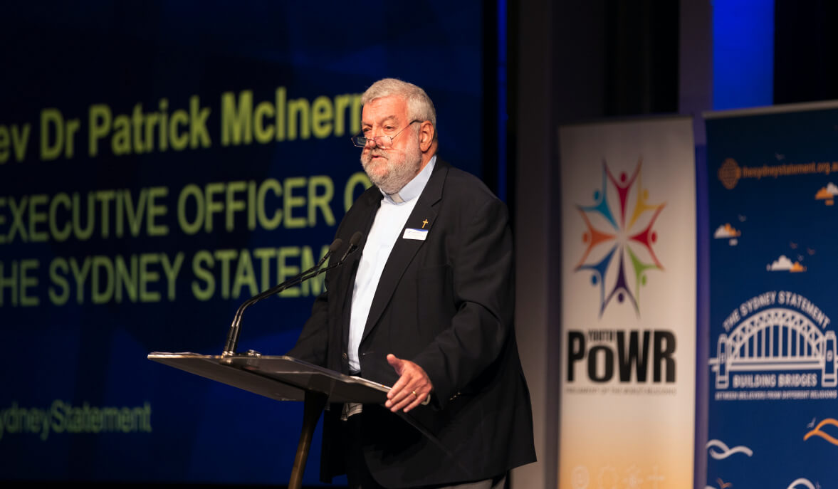 Rev Dr Patrick McInerney speaking at The Sydney Statement launch