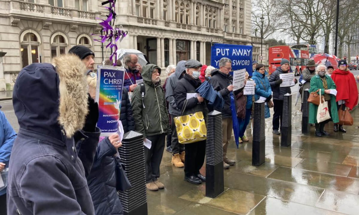Walk of Witness for Peace on Ash Wednesday in Whitehall, London. Photo: Columbans Britain