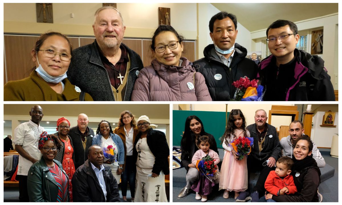 Groups with Fr Don at gathering in Lower Hutt. Photos: Columbans NZ
