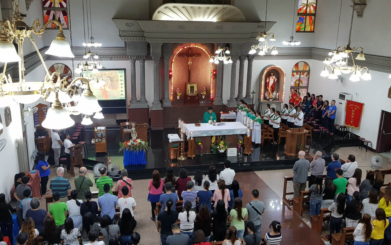 People attending mass at Hope Workers Centre. Photo: St Columbans Mission Society