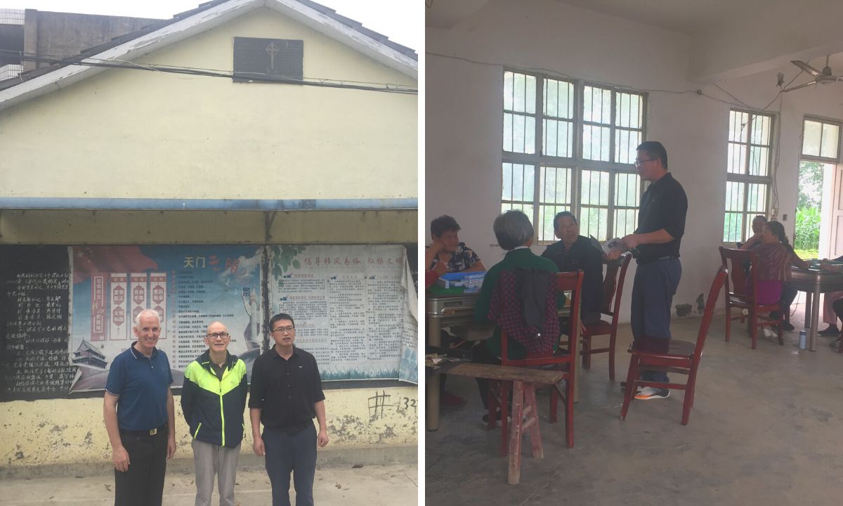 School in Bai Guo Shu -the original site of church and grave. 