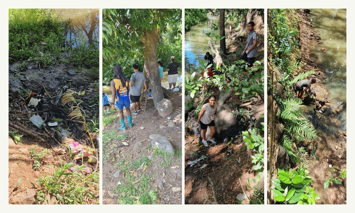 Xavier College Students creek cleanup. Photo: Columbans Fiji