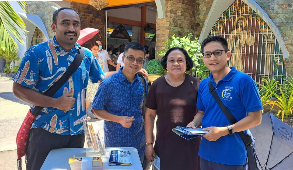 Mosese Yacalevu (left), two Columban seminarians from Myanmar and a parishioner on their First Mission Assignment (FMA) in Northern Mindanao, Philippines. Photo: Mosese Yacalevu