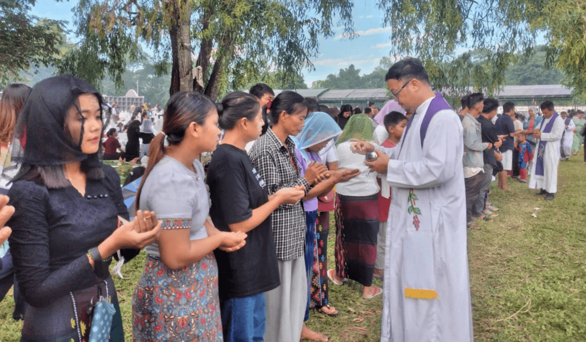 Fr Kurt celebrating All souls day Mass at Myitkyina. Photo: Fr Kurt Zion Pala