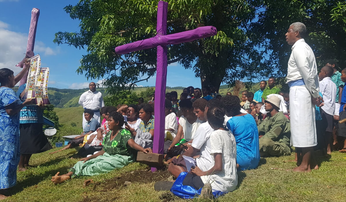 Way of the cross enactment in Fiji. Photo: Fr. Pat Colgan