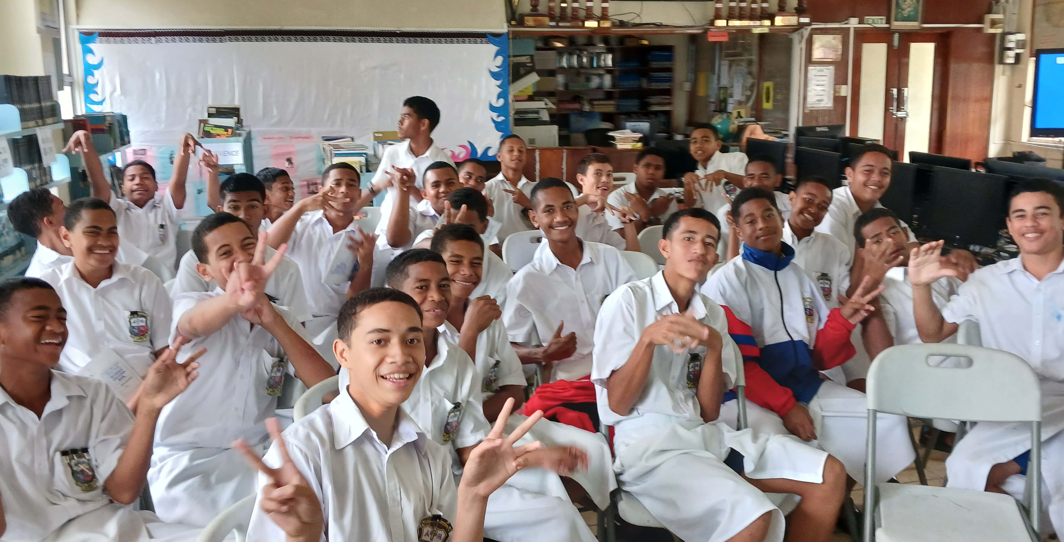 Photo: Marist Bros secondary students at Pescila Magdalin’s talk on the importance of fostering dialogue with members of other faiths.