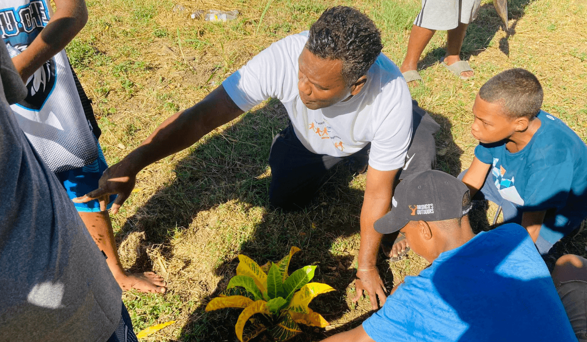 Students plant at Tavua Town Childrens Park - Photo: Ioane Nawaikula