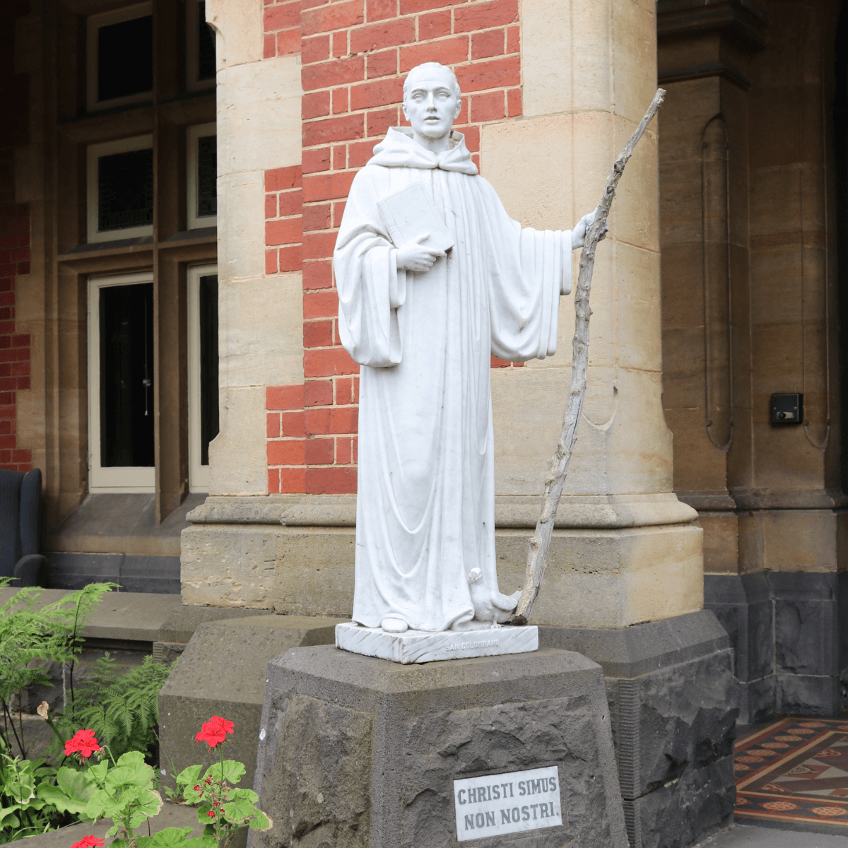 St Columban statue outside the Columban House in Essendon