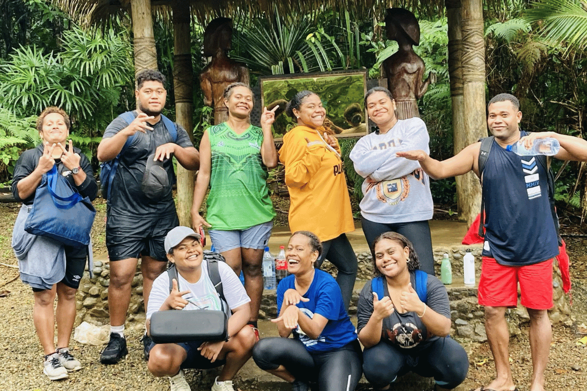 Students participate at the flaura and fuana walk. Photo: Ionae Nawaikula