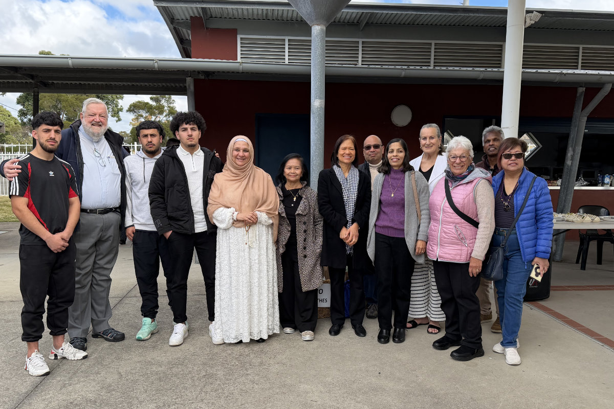 Marayong parishioners with food drive recipients. Photo: Columban Centre for Christian-Muslim Relations