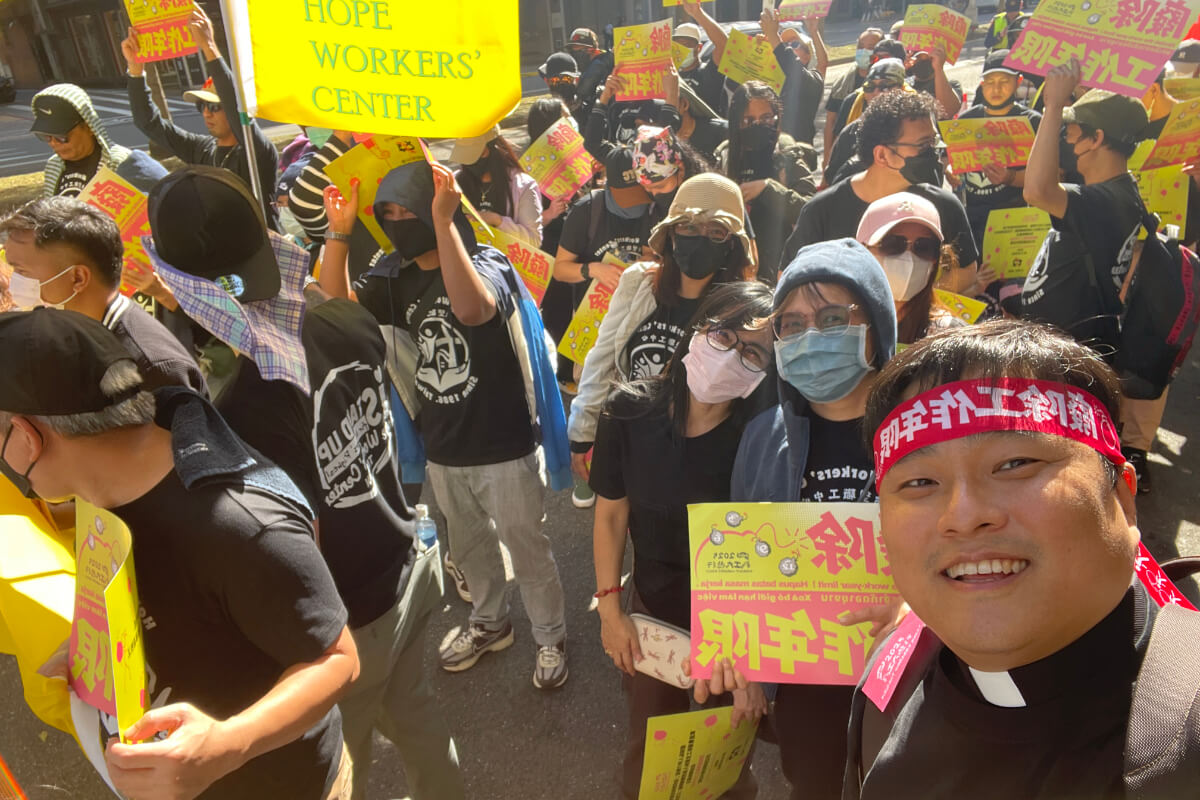Migrant workers rally in Taipei. Photo: Fr. Ryu Sun Jong Andrew.