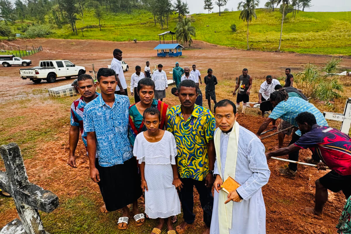 Columban Fr La Aung sharing in the hospitality and community building with Hindu and Muslim friends and neighbours in Fiji. Photos: Fr La Aung