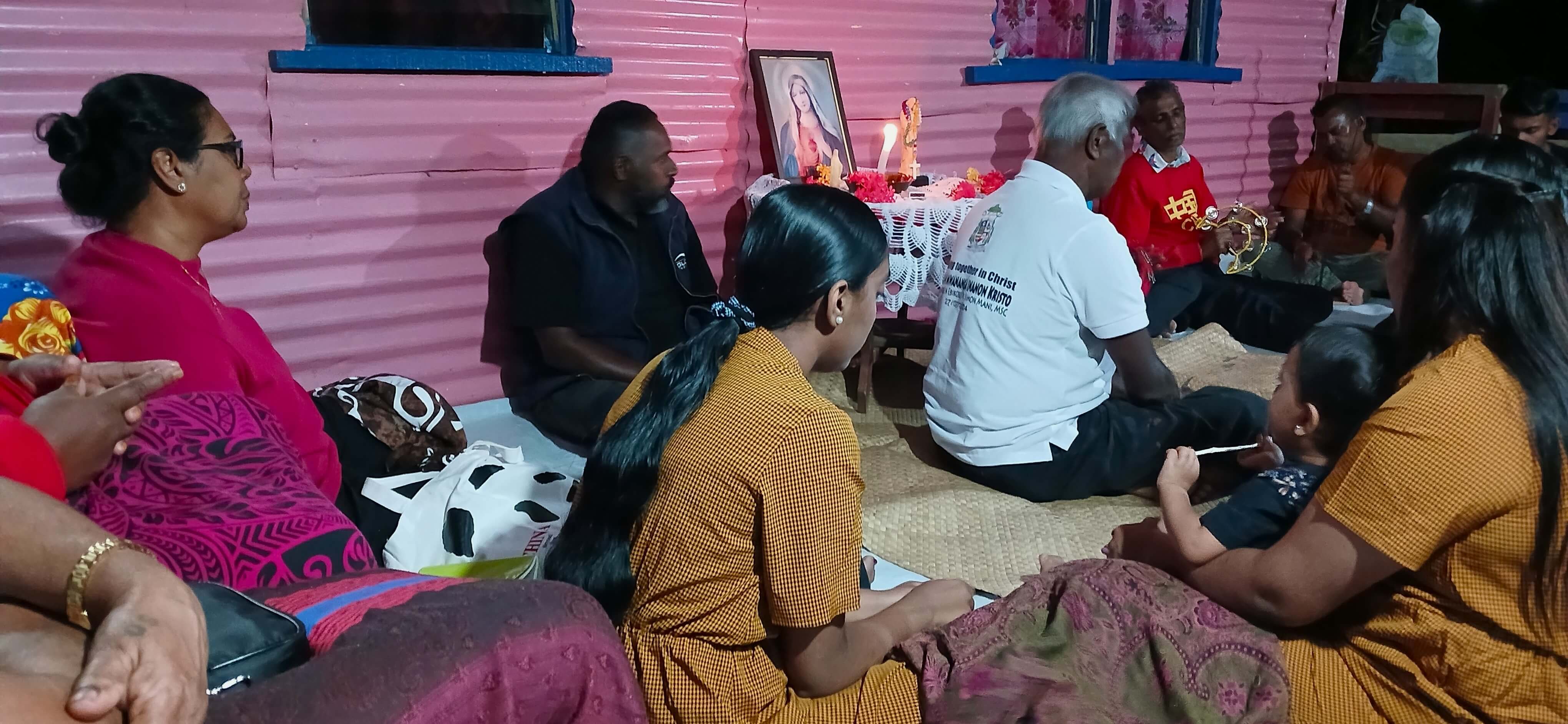 Saint Alphonso Mandali in Fiji’s northern island town of Labasa gather for prayer and songs of worship. Photo: Columbans Fiji