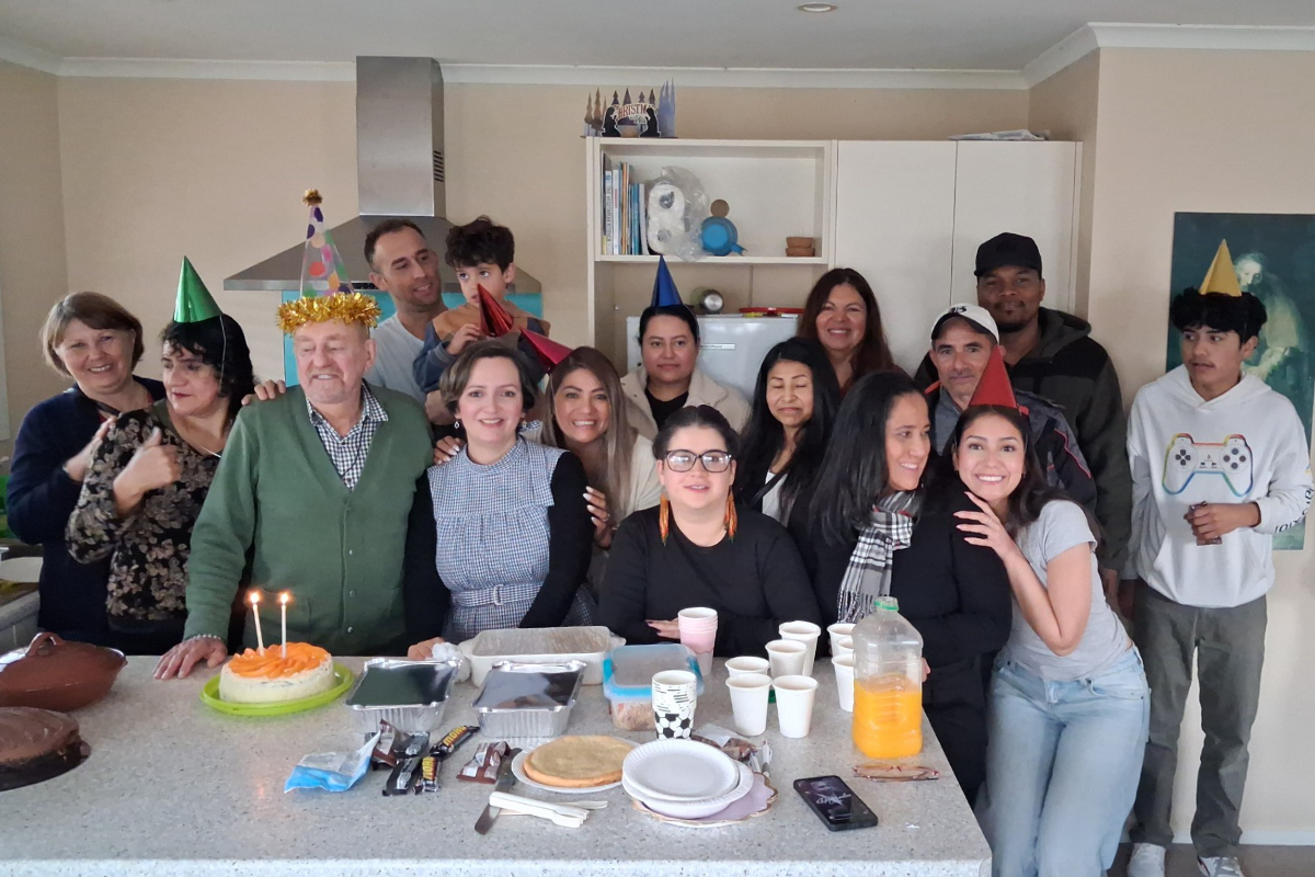 Fr Don Hornsey with spanish speaking community. Photo: Fr Don Hornsey