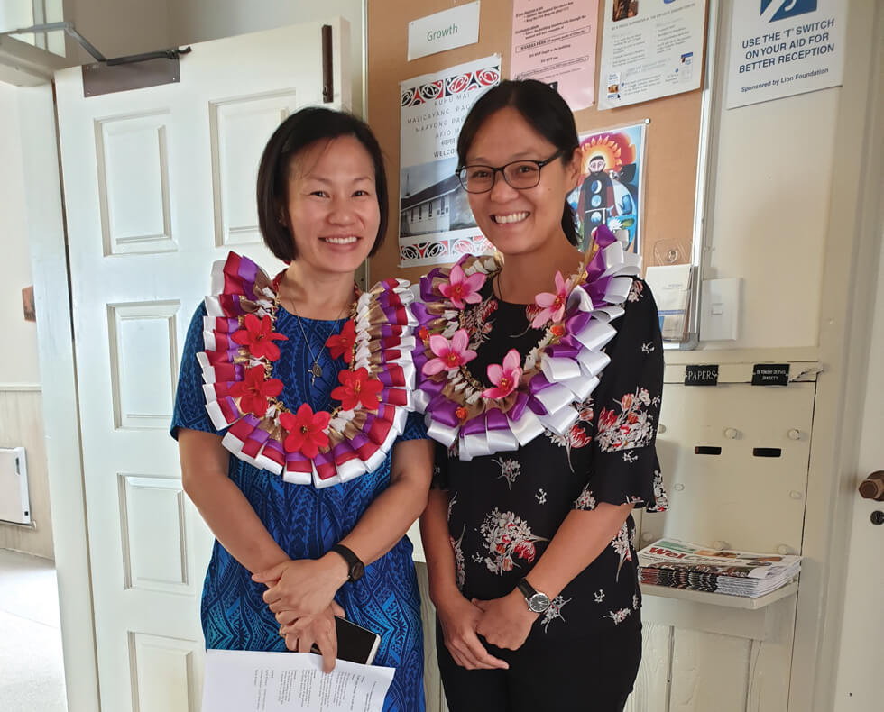 Chuah Hui Ling (left) & Sophia Ting commissioned as Columban lay missionaries in New Zealand. Photo: Fr Tom Rouse SSC