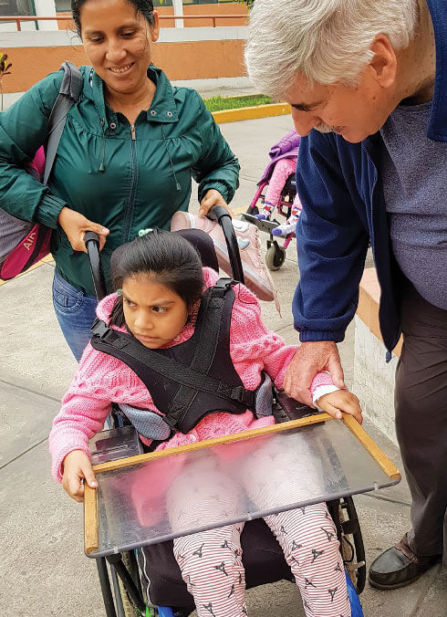 Fr Ed O'Connell at Manuel Duato Special School in Lima, Peru. Photos: Fr Pat Raleigh SSC