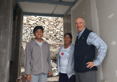 Columban Fr John Boles, Josè and David's mother in Peru. Photo: John Boles SSC