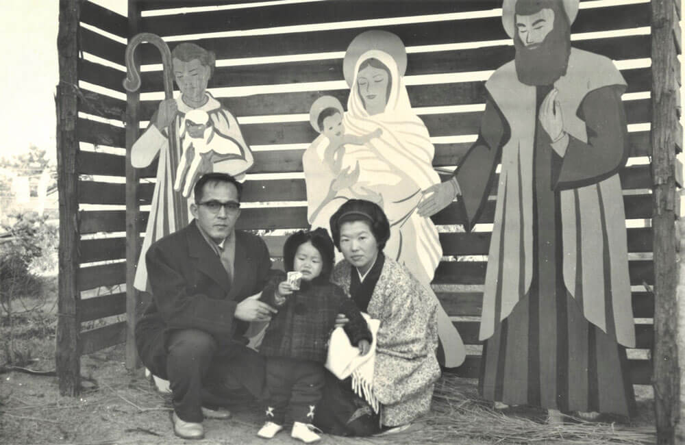 Fr Barry Cairns' first crib, made with a small hand fret saw in 1960 Kushimoto, Japan 1960. Photos: Fr Barry Cairns SSC