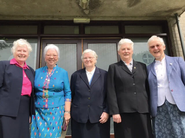 Columban Sisters Margaret Holleran, Mary Dillon, Patricia Quigley, Abbie O'Sullivan, and Mary Nolan in Ireland, 2017. Photo: Missionary Society of St Columban