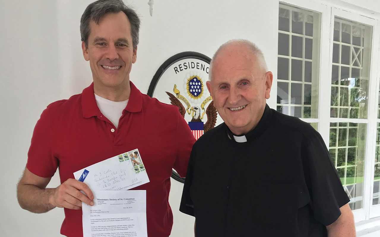 Joseph Cella (left) with Fr Donal McIlwraith (right). Photos: Fr John McEvoy SSC