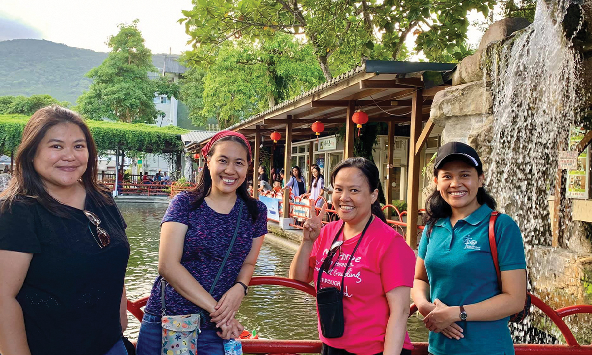 Marea Lyn Amiranez (second from left) with fellow Filipina Columban lay missionaries on mission in Taiwan. Photo:St Columbans Mission Society