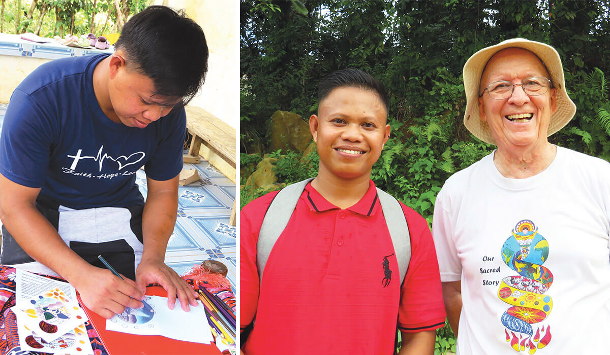Jemuel crafting the Subanen cards. - Photo: Fr Vincent Busch SSC