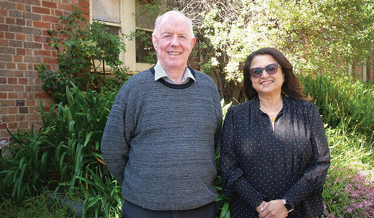 Columban Fr Trevor Trotter and Chief Executive Officer (CEO) Maha Shawky. - Photo: St Columbans Mission Society