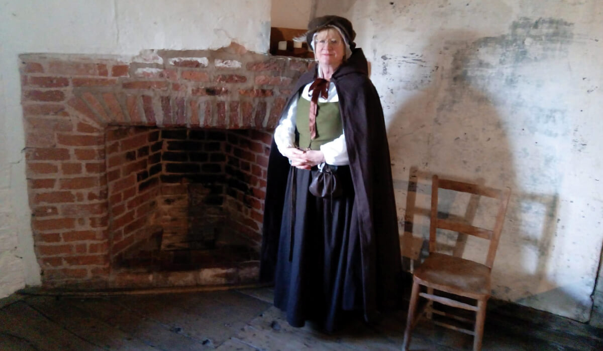 Entrance to the "Chimney Breast" priest hole at Harvington Hall.