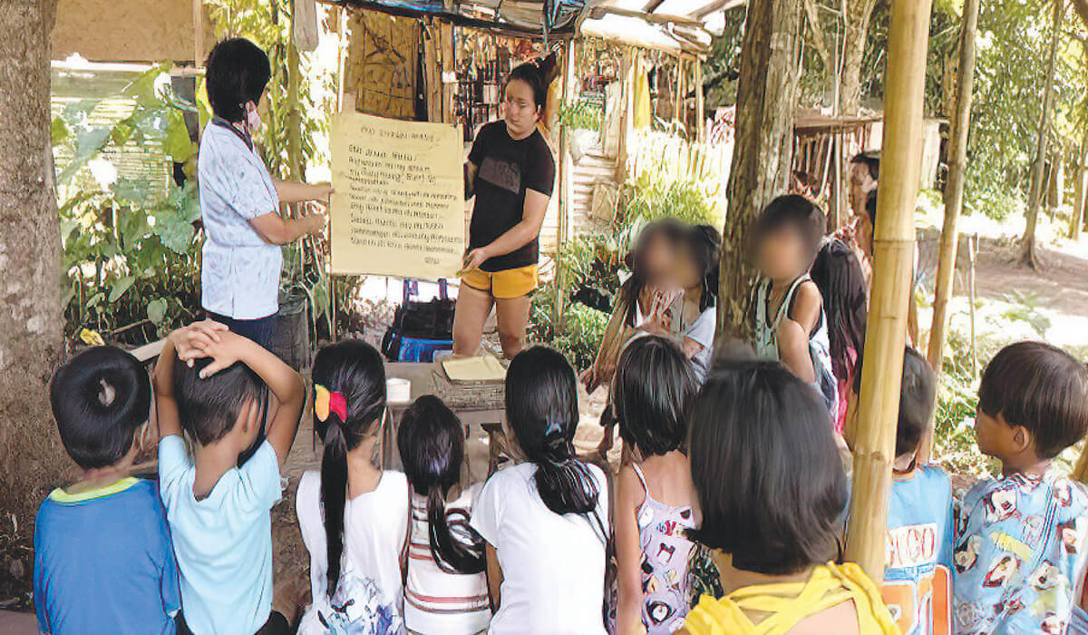 Children attending Sr Eufrasia’s catechism lessons. Photo: Sr Virgie Mozo