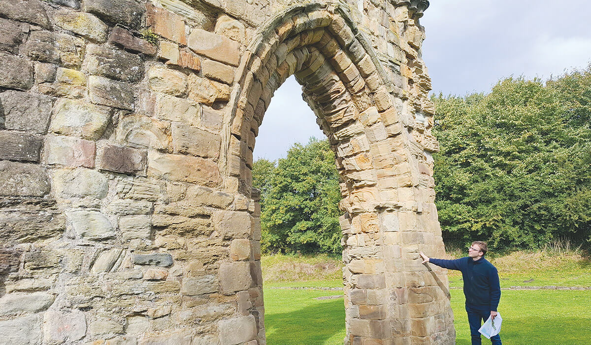 Adam at the ruins of Basingwerk Abbey, Holywell, a 12th Century Cistercian foundation abandoned during the Reformation. Photos: Fr John Boles SSC