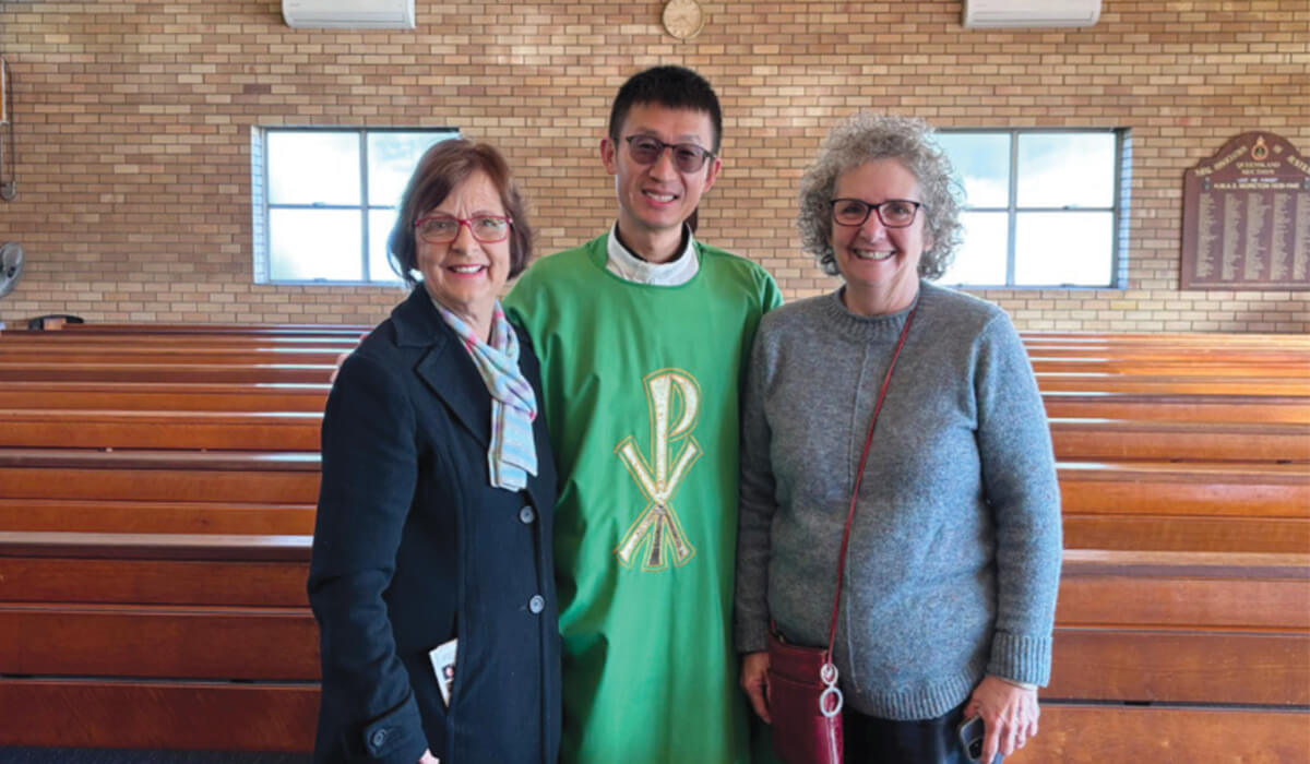 Fr John Zhao with parishioners in Brisbane, Australia. Photo: Fr John Zhao