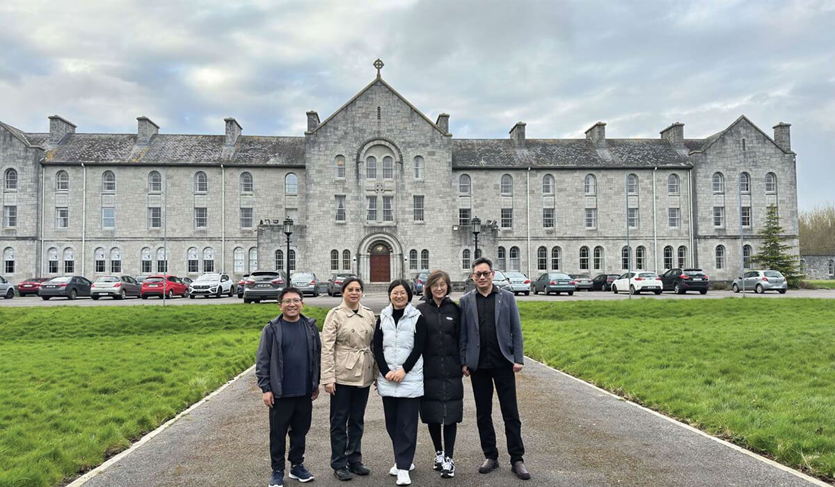 Chinese priests and sisters who study in Ireland standing outside St Columbans Dalgan, Ireland. Photo: St Columbans Mission Society