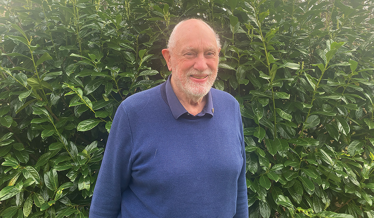 Fr Raymond Collier in the grounds of the Solihull house in Britain - present day. Photo: St Columbans Mission Society