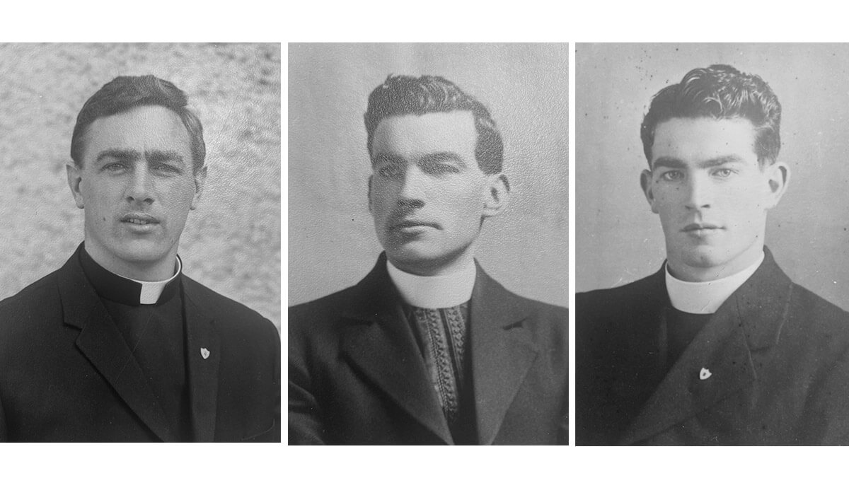 Fr Raymond Collier at ordination. Fr Kieran Collier at his ordination. Fr Anthony Collier at his ordination