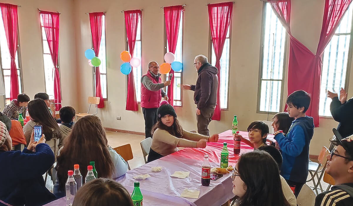 Columban Fr Dan Harding with participants of the Columban Winter School Holiday Programme in Chile, fostering faith and environmental stewardship. Photo: Fr Dan Harding SSC