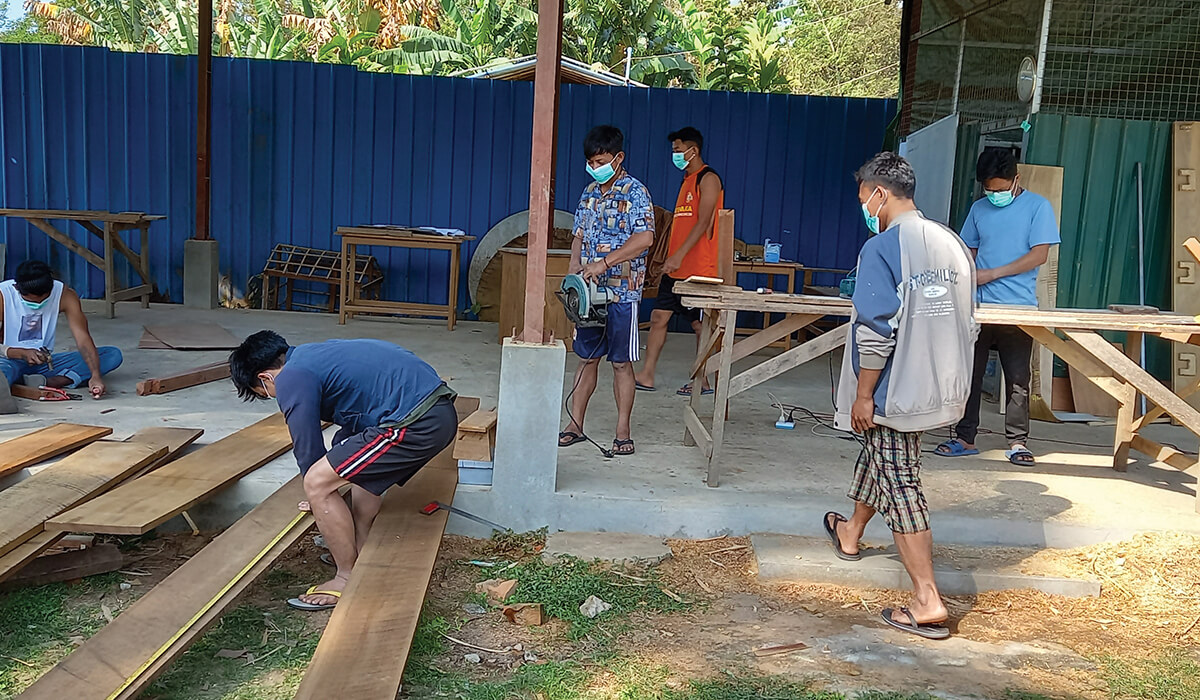 Men at the Columban Vocational Training Programme in Myanmar learn carpentry, empowering themselves with skills for a brighter future. - Photo: Fr Eamon Sheridan