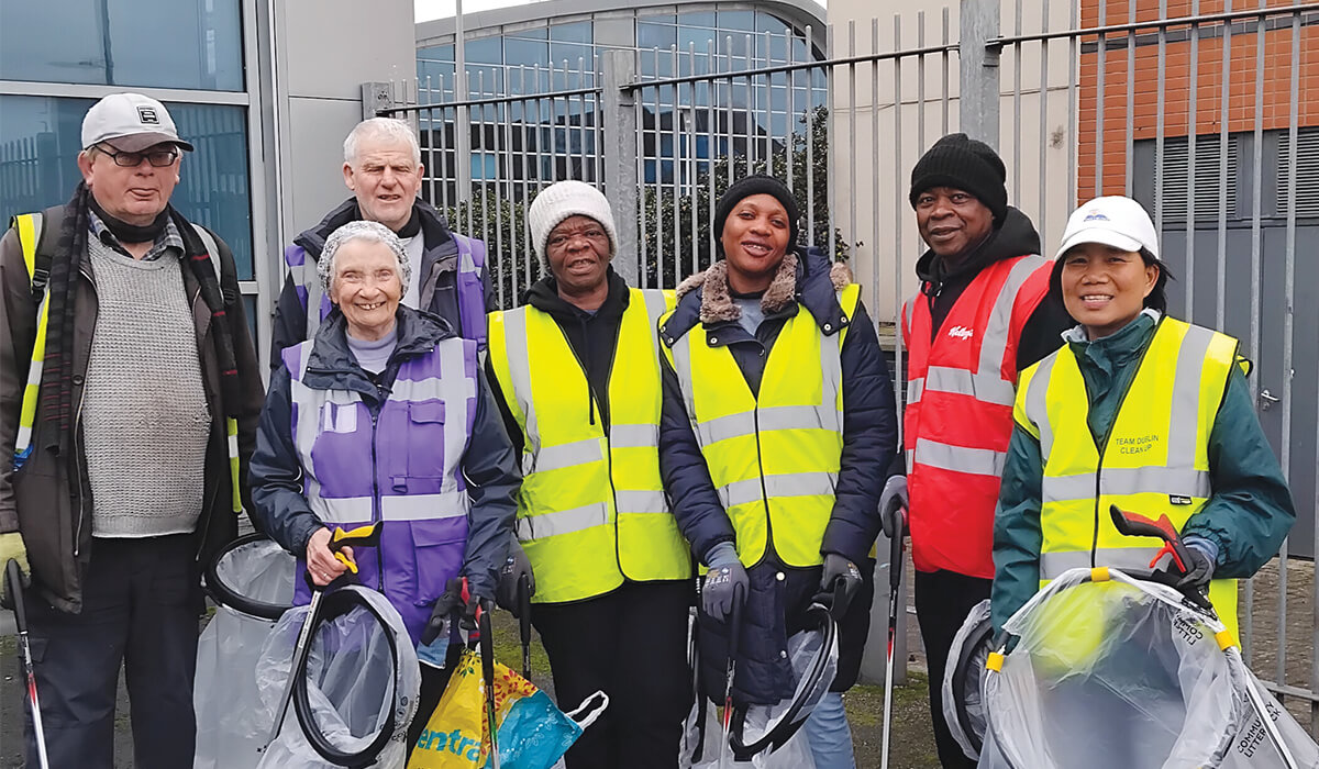 Columban lay missionary Angie Escarsa (right), with some volunteers at the Ballymun Tidy Towns. Photo: Angie Escarsa