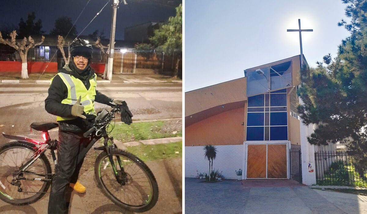Columban student Lydio Mangao Jr on his venture through the streets of Bajos de Mena in Santiago, Chile
