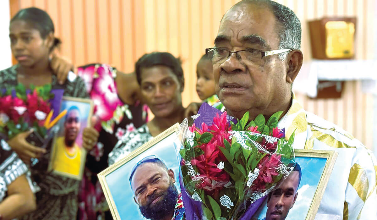 Kelemete mourns the loss of his son and another relative among the Nanuku Nine. Photos: Fr Frank Hoare SSC